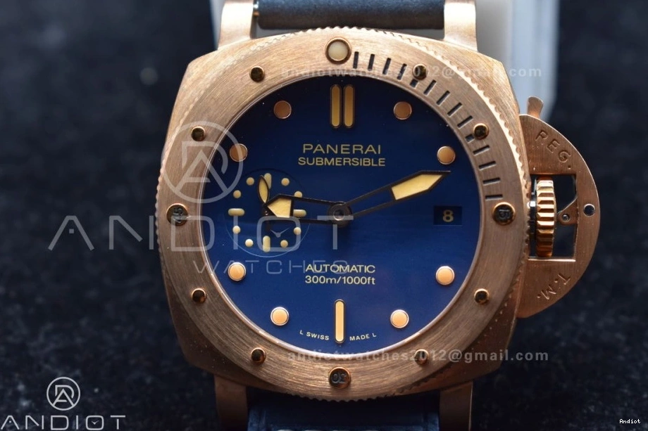 W 1:1 Blue Best on PAM1074 Calfskin VSF Blue Edition Bronzo Strap P.900 Clone Dial 0212